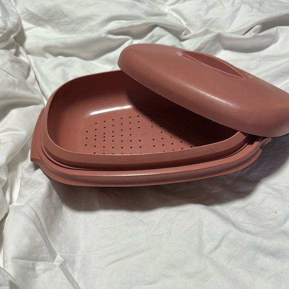 Dusty rose Tupperware vintage steamer - Picture 2 of 4